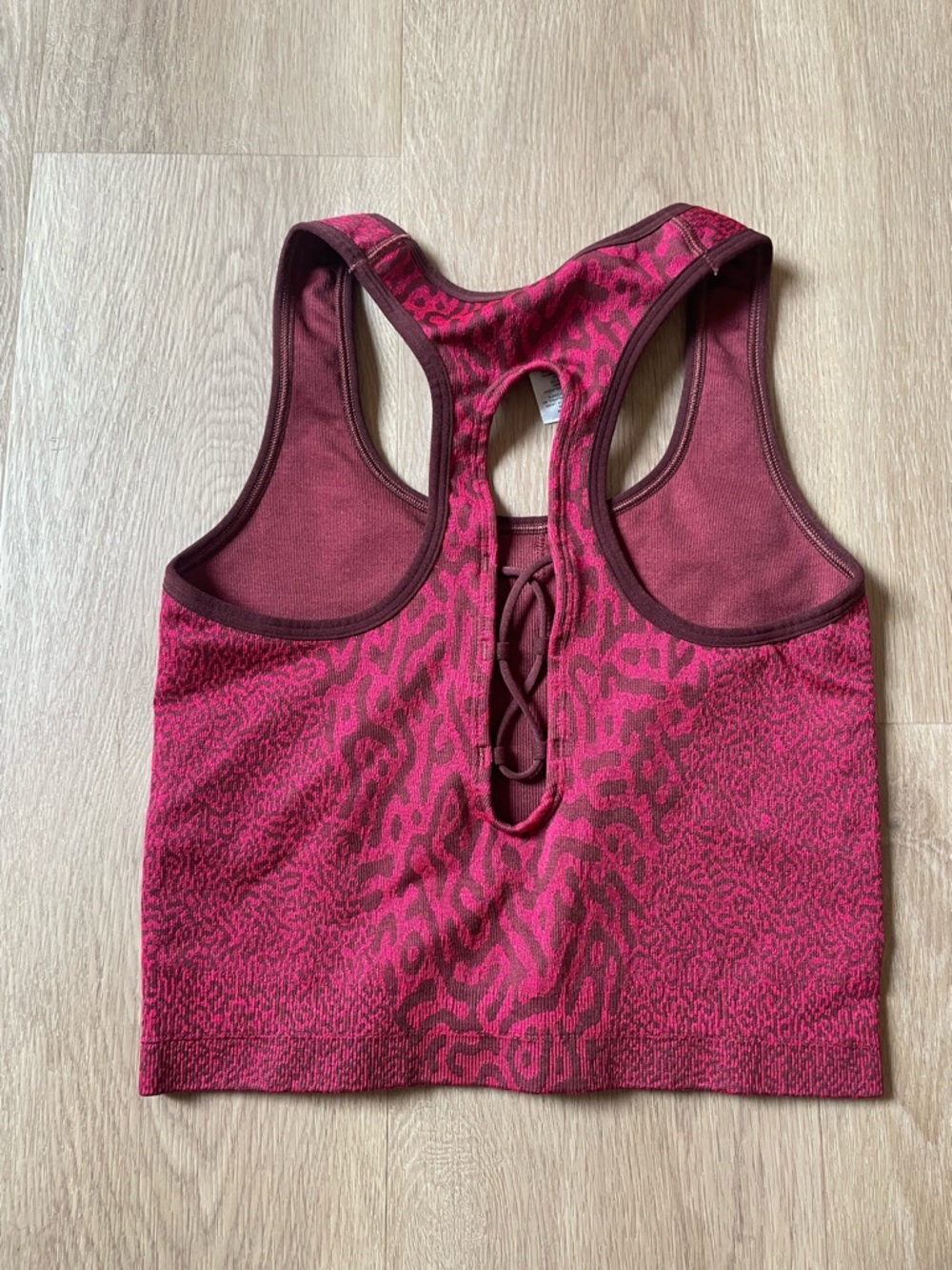 Gymshark Women’s Raspberry Marl Racerback Sports Bra - Picture 3 of 3